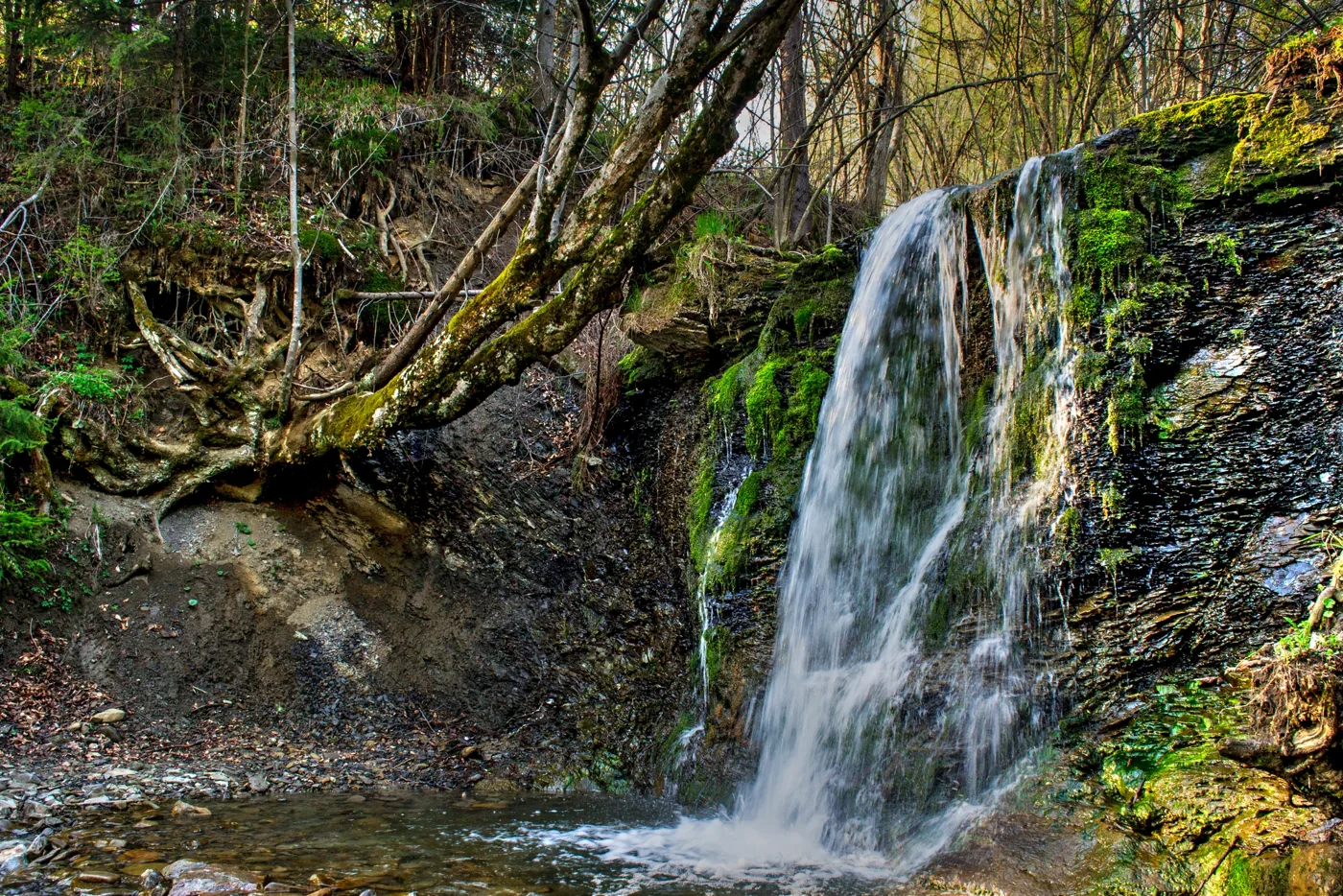 Wodospady w Bieszczadach — okolica Bukowca w Bieszczadach